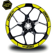 Neon Sarı Cf Moto 250 Nk Geniş Jant Sticker Etiket Modeli