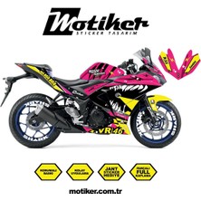 Yamaha Yzf R25 Rossi Köpek Balığı Shark Sticker Etiket Kaplama Modeli Pembe