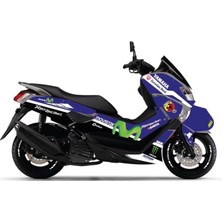 Yamaha Nmax Lacivert Movistar Parçalı Motosiklet Scooter Kaplama Etiket Modeli