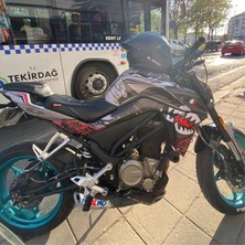 Cf Moto NK250 Gri Kırmızı Shark Köpek Balığı Parça Sticker Etiket Kaplama Modeli