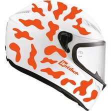 Neon Turuncu Kamuflaj Kask Sticker Modeli 2