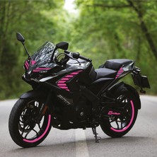 Bajaj RS200 Kesikli Tek Renk Pembe Motosiklet Sticker Etiket Takım Modeli