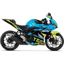 Yamaha R25 Açık Mavi  Shark Takım ve Jant Sticker Etiket Modeli