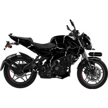 Bajaj NS200 Sticker 2014-2024 Şimşek Desen Motosiklet Kaplama Tasarımı Beyaz