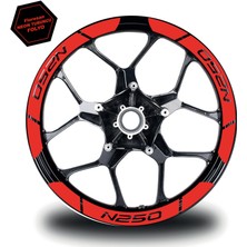 Neon Turuncu Bajaj N250 Geniş Jant Sticker Etiket Modeli