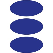 Mavi Reflective (Reflektif) 3'lü Oval Sticker Paketi Otomobil Motosiklet Reflektif Parlayan Sticker Etiket Modeli