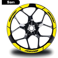 Sarı Bajaj Pulsar RS200 Geniş Jant Sticker Etiket Modeli