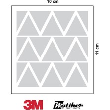3m Gri Reflective (Reflektif) 21'li Üçgen Sticker Etiket Modeli
