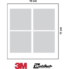 3m Gri Reflective (Reflektif) 4'lü Kare Sticker Etiket Modeli
