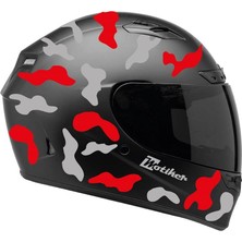 Gri Kırmızı Kamuflaj Kask Sticker Modeli