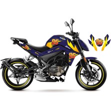 Cfmoto 250NK Mcqueen Lacivert Sticker Parçalı Motosiklet Kaplama Etiket Modeli