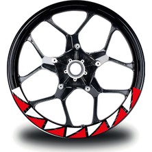 Cfmoto 450SR Jant Sticker Yarım Daire Iç & Dış Üçgen Kaplama Etiket Modeli Kırmızı -