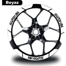 Beyaz Yamaha Yzf R25 Geniş Jant Sticker Etiket Modeli