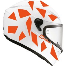 Kare Neon Turuncu Kamuflaj Kask Sticker Modeli 2