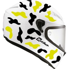 Siyah Neon Sarı Kamuflaj Kask Sticker Modeli
