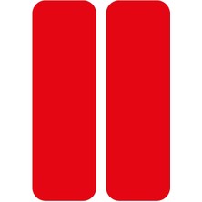 Kırmızı Reflective (Reflektif) 2'li Dikdörtgen Sticker Paketi Otomobil Motosiklet Reflektif Parlayan Sticker Etiket Modeli