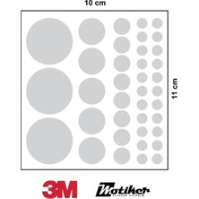 3m Gri Reflective (Reflektif) 38'li Daire Sticker Etiket Modeli