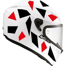 Kare Siyah Kırmızı Kamuflaj Kask Sticker Modeli 2