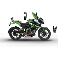 Bajaj NS200 Sticker Green F1 Kaplama Etiket Tasarım Modeli