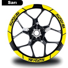 Sarı Yamaha Yzf R25 Geniş Jant Sticker Etiket Modeli