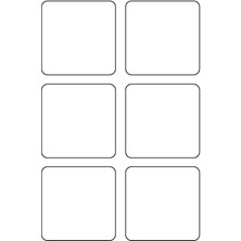 Beyaz Reflective (Reflektif) 6'lı Kare Sticker Paketi Otomobil Motosiklet Reflektif Parlayan Sticker Etiket Modeli