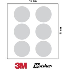 3m Gri Reflective (Reflektif) 6'lı Daire Sticker Etiket Modeli