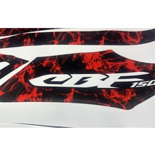 Honda Cbf 150 Kırmızı Fırtına Desenli Sticker Etiket Modeli