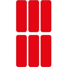 Kırmızı Reflective (Reflektif) 6'lı Dikdörtgen Sticker Paketi Otomobil Motosiklet Reflektif Parlayan Sticker Etiket Modeli