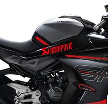 Cf Moto 450SR Akrapovic Orta Şase Tasarım Motosiklet Sticker Etiket Modeli Kırmızı