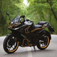 Bajaj RS200 Stroke Tek Renk Turuncu Motosiklet Sticker Etiket Takım Modeli