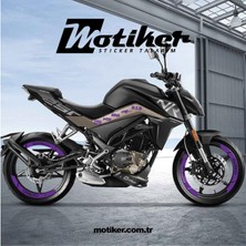 Cf Moto NK250 Şase Logolar ve Jant Sticker Mor