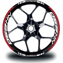 Cfmoto NK250 Jant Sticker Iç & Dış Takım Etiket Modeli Kırmızı - Beyaz