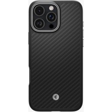 Spigen iPhone 16 Pro Kılıf Enzo Aramid Black Silver - ACS08151