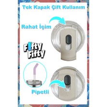 Vagonlife Tumbler Özel Desenli Cup 590 ml Vakumlu Paslanmaz Çelik Termos Pipetli/rahat Içim -FFVGN1001-590ML
