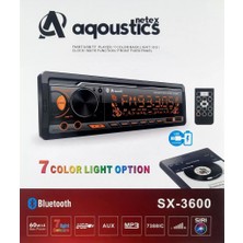 Audiomax Netex Aqoustics SX-3600 4X60W Bt 2xusb 7renk Ambians Aydınlatmalı Oto Teyp