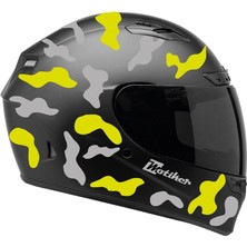 Gri Neon Sarı Kamuflaj Kask Sticker Modeli