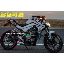 Cf Moto NK250 Beyaz Kaplama Siyah Sticker Etiket Modeli