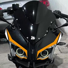 Bajaj RS200 6'lı Ön Kafa Sticker Etiket Modeli Çift Renk Turuncu Beyaz Set