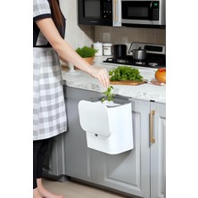 Artukya Fonksiyonel Kapaklı Çöp Kovası – Plastik, Yapışkanlı ve Asma Aparatlı 15 Lt