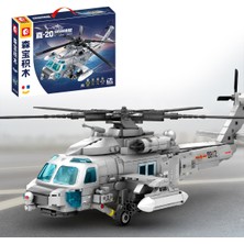 Sembo Block Z-20 Donanma Helikopteri 862 Parça Yapı Blokları LEGO ile Uyumlu (202229)