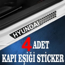 Zeyak Hyundai Uyumlu  Özel Oto Kapı Eşikleri Sticker Karbon 4 Adet