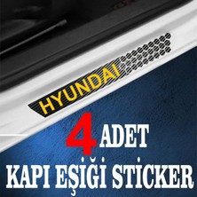 Zeyak Hyundai Uyumlu  Özel Oto Kapı Eşikleri Sticker Karbon 4 Adet