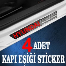 Zeyak Hyundai Uyumlu  Özel Oto Kapı Eşikleri Sticker Karbon 4 Adet