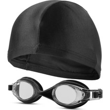 Telvesse 2li Set Boneli Çocuk Yüzücü Gözlüğü Kids Plus  Yüzme Havuz Deniz Gözlük Siyah 1115