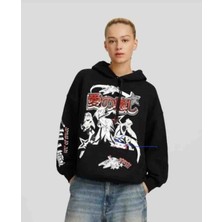 Allbucks Bershka, Kapuşonlu Anime Ovesize 3 Iplik Şardonlu Sweatshirt ABBRS0061
