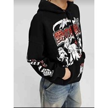 Allbucks Bershka, Kapuşonlu Anime Ovesize 3 Iplik Şardonlu Sweatshirt ABBRS0061