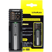 Liitokala LII-100 Universal AA / AAA / 18650 / 14500 / 123A Akıllı Tekli Pil Şarj Cihazı Aleti