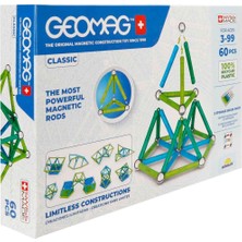 Geomag Manyetik Çubuklar Classic Seri Zeka Oyunu Manyetik Yapı Oyunu 60 Parça