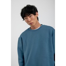 Mavi Bisiklet Yaka Basic Şardonlu Sweatshirt