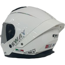Sway Sw 850 White Silver Motosiklet Kaskı